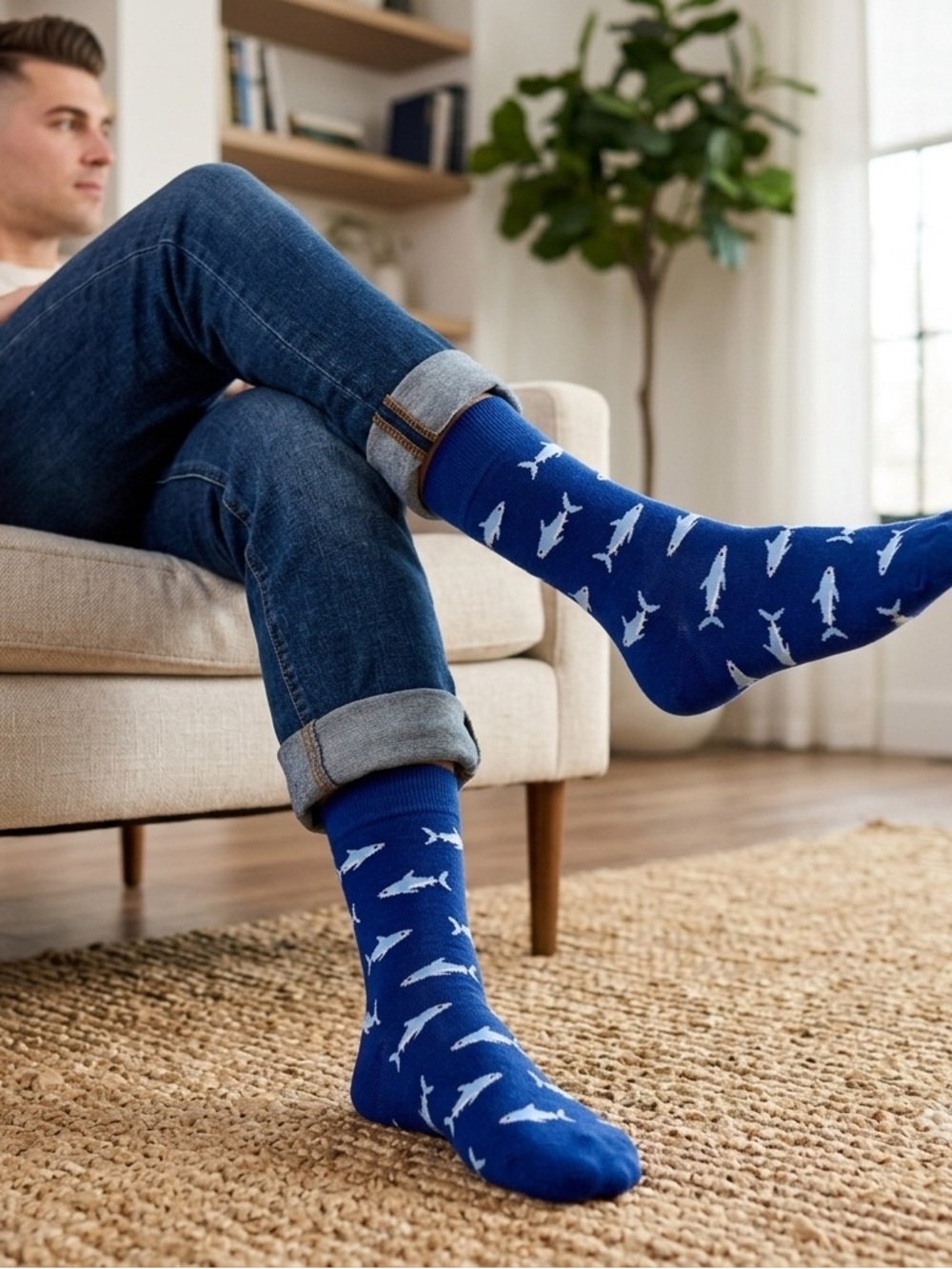 NWOT Make a Splash! Fin-tastic Shark Crew Socks – Fun Marine Life Apparel
